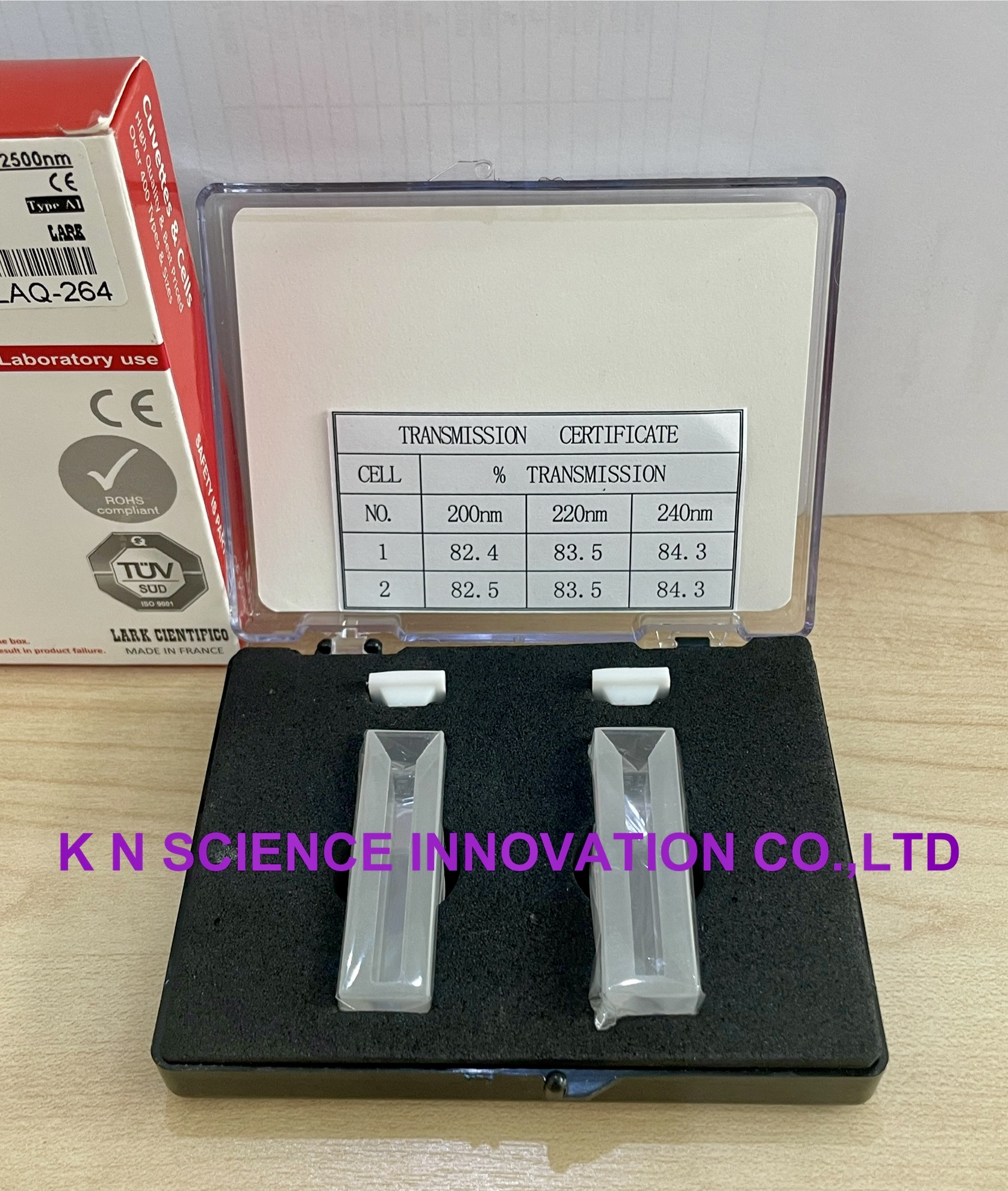 Quartz Cuvette ,Volume : 1.4 ml / 1400 µl , Pathlength 10 mm,LARK / FRANCE ,(2 pcs/pack) LAQ-264
