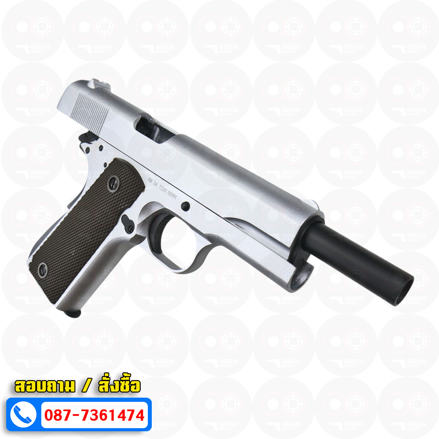 บีบีกันอัดแก๊ส Double Bell 723Y Colt M1911 A1 GBB (Silver) BB GUN