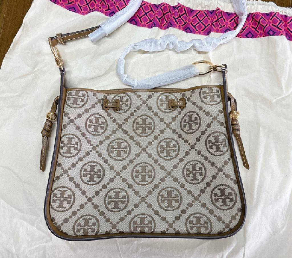 TORY BURCH T MONOGRAM JACQUARD BELL BAG