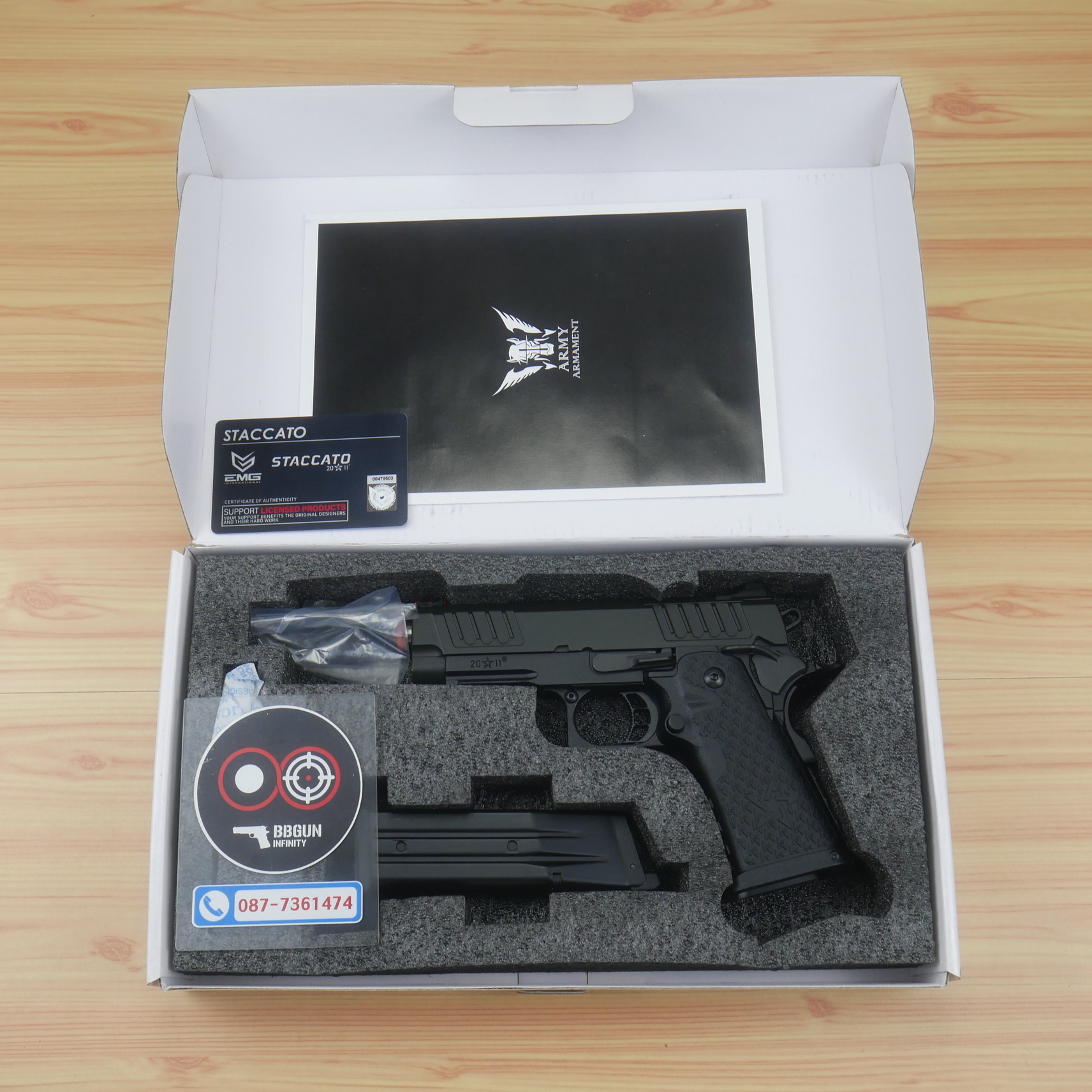 บีบีกันอัดแก๊ส ARMY R612 EMG Staccato C2 2011 VIP Grip BB GUN