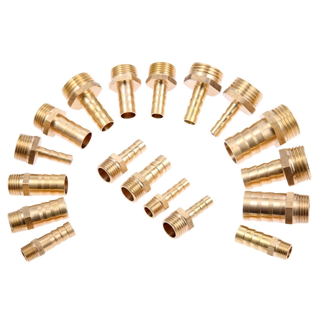 BT-PC หางปลาไหลทองเหลือง ตรง เกลียวนอก Male Straight Brass Hose Tail Air fitting ข้อต่อลมทองเหลือง Barb tails หางปลาไหลเกลียวนอกตรง หางหนู เกลียวตัวผู้