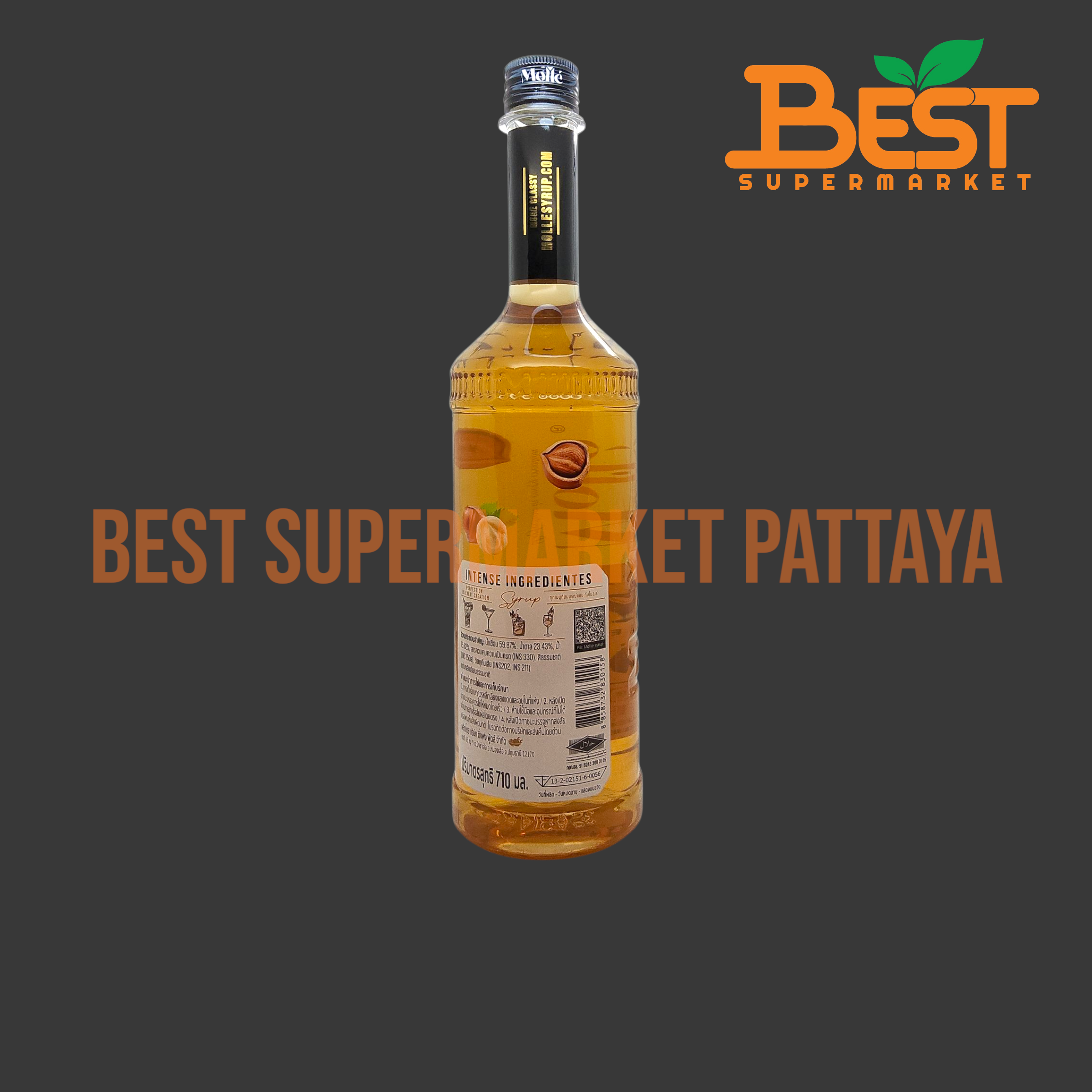 โมลเล่ น้ำเชื่อมกลิ่นเฮเซลนัท 710 มล. Molle Classy Premium Taste.Hazelnut Syrup 710 ml.