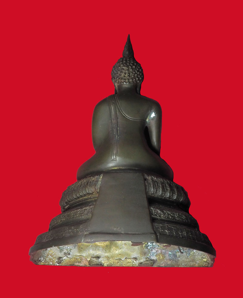 *32057 พระบูชาหลวงพ่อ วัดไร่ขิง ขนาดหน้าตัก 3 นิ้วสูง 8 นิ้ว นครปฐม เนื้อทองเหลือง 2