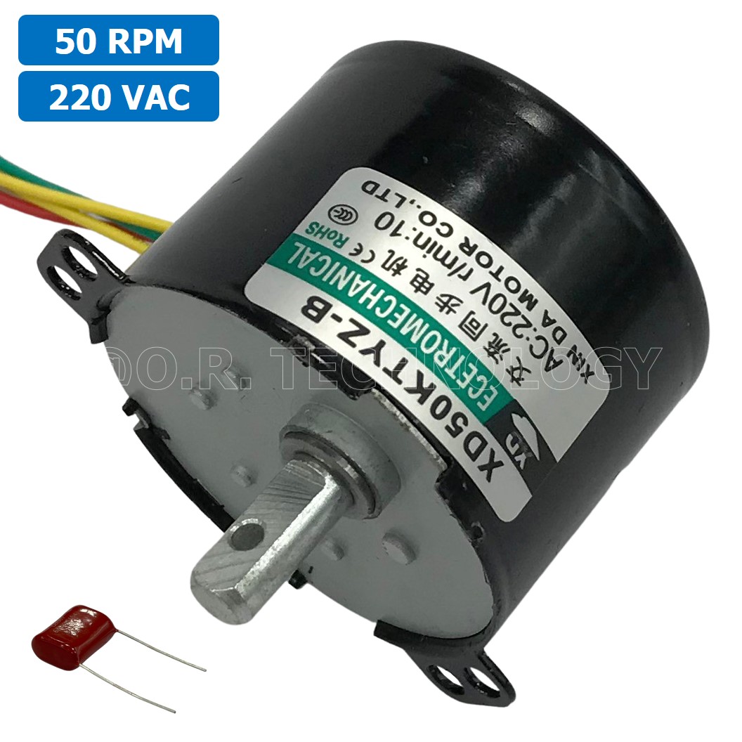 (1ชิ้น) XD50KTYZ-B 50 RPM ซิงโครนัสมอเตอร์ มอเตอร์ไฟฟ้ากระแสสลับ AC Synchronous Gear Motor มอเตอร์ทดเฟือง