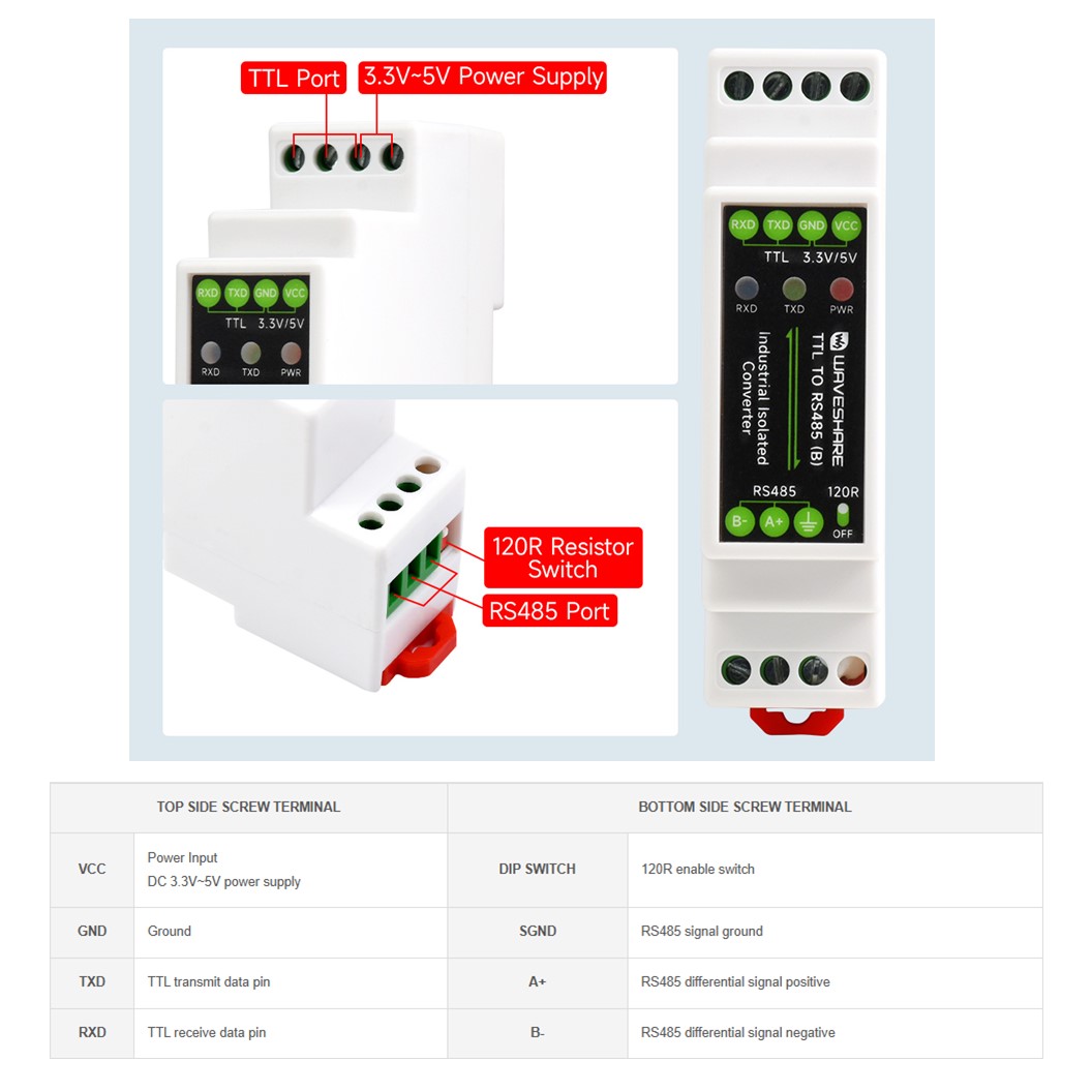 ZE202 TTL TO RS485 (B) ตัวแปลงสัญญาณ