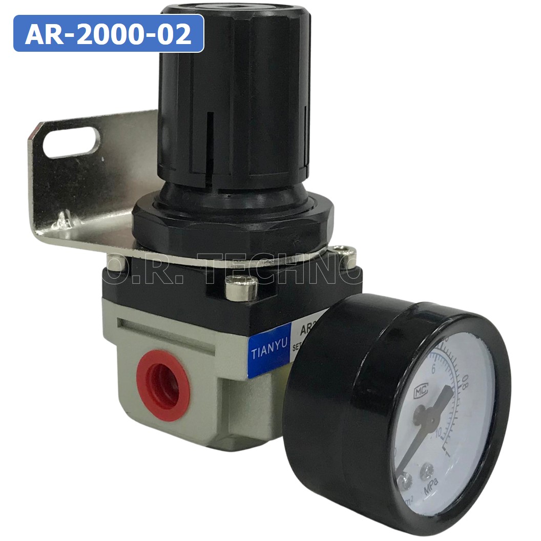 (1ชิ้น) AR-2000-02 ตัวปรับแรงดันลม ชุดปรับแรงดันลม Air Regulator Pneumatic TIANYU AR2000-02