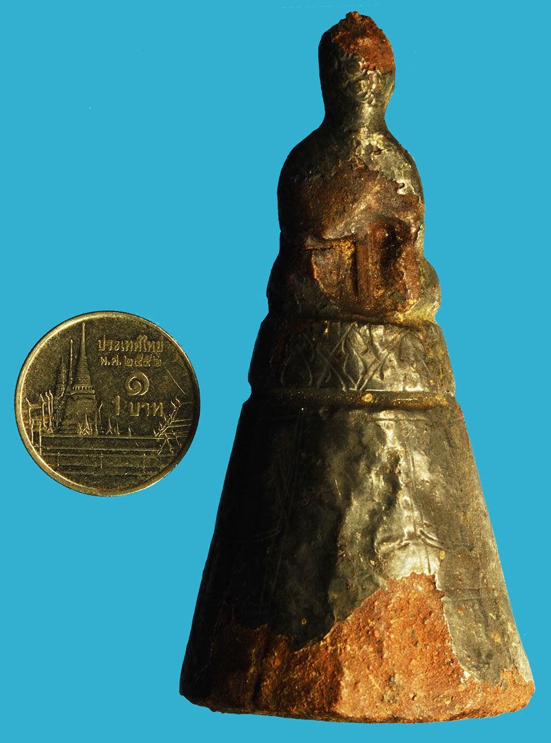 *36705 พระเนื้อครั่ง บุเงิน สมัยอยุธยา เก่า 2