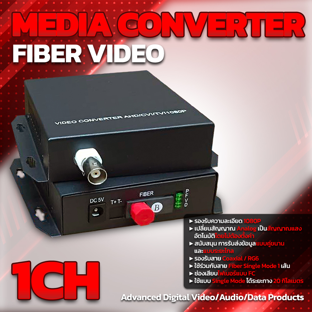 1CH Fiber Media Converter 1080P