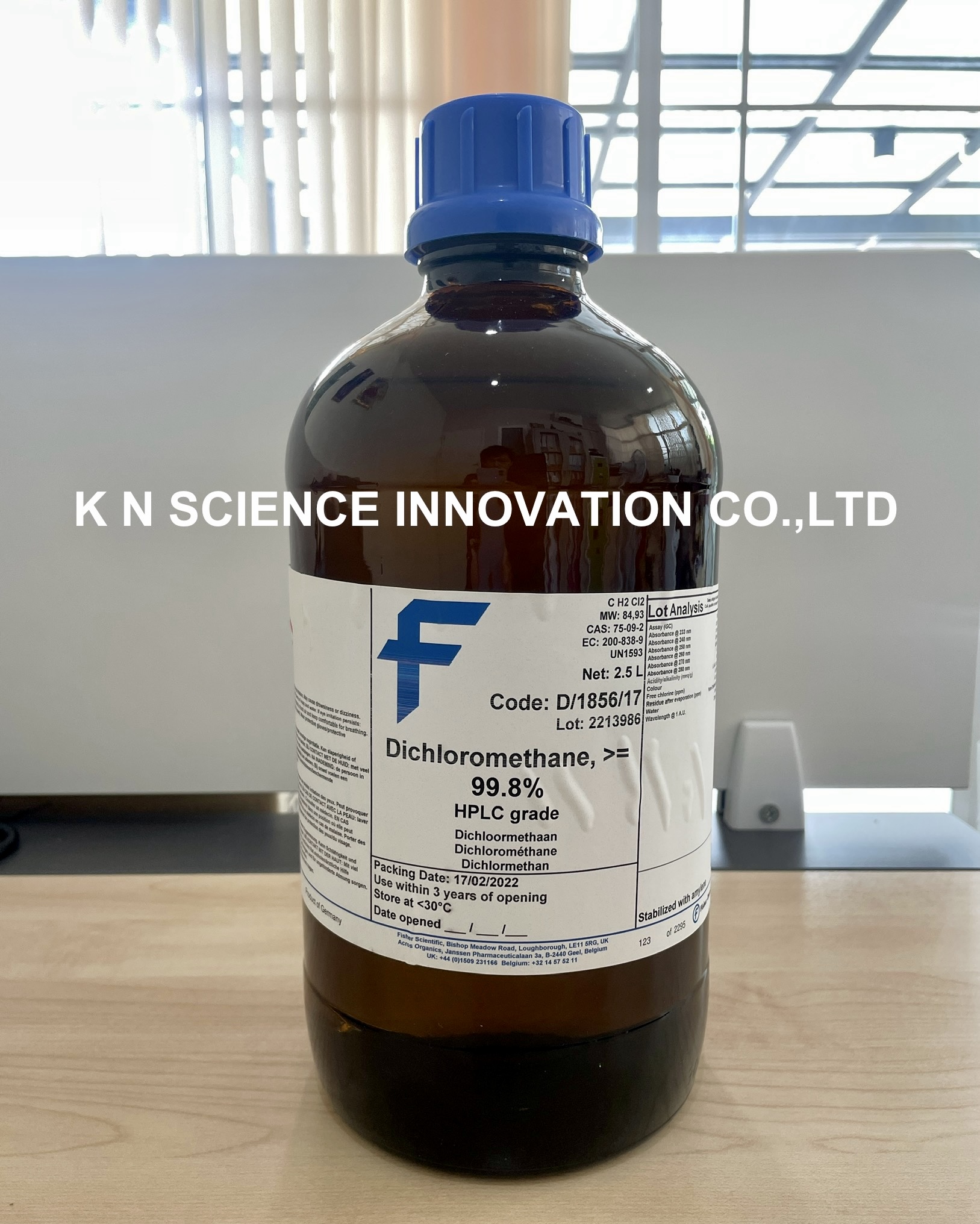 Dichloromethane, HPLC (Methylene Chloride) 75-09-2, 2.5 L, Fisher D/1856/17