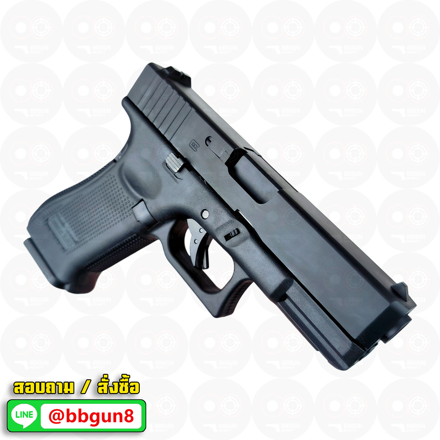 บีบีกันอัดแก๊ส E&C 1302 BK Glock 19X สีดำ BB GUN
