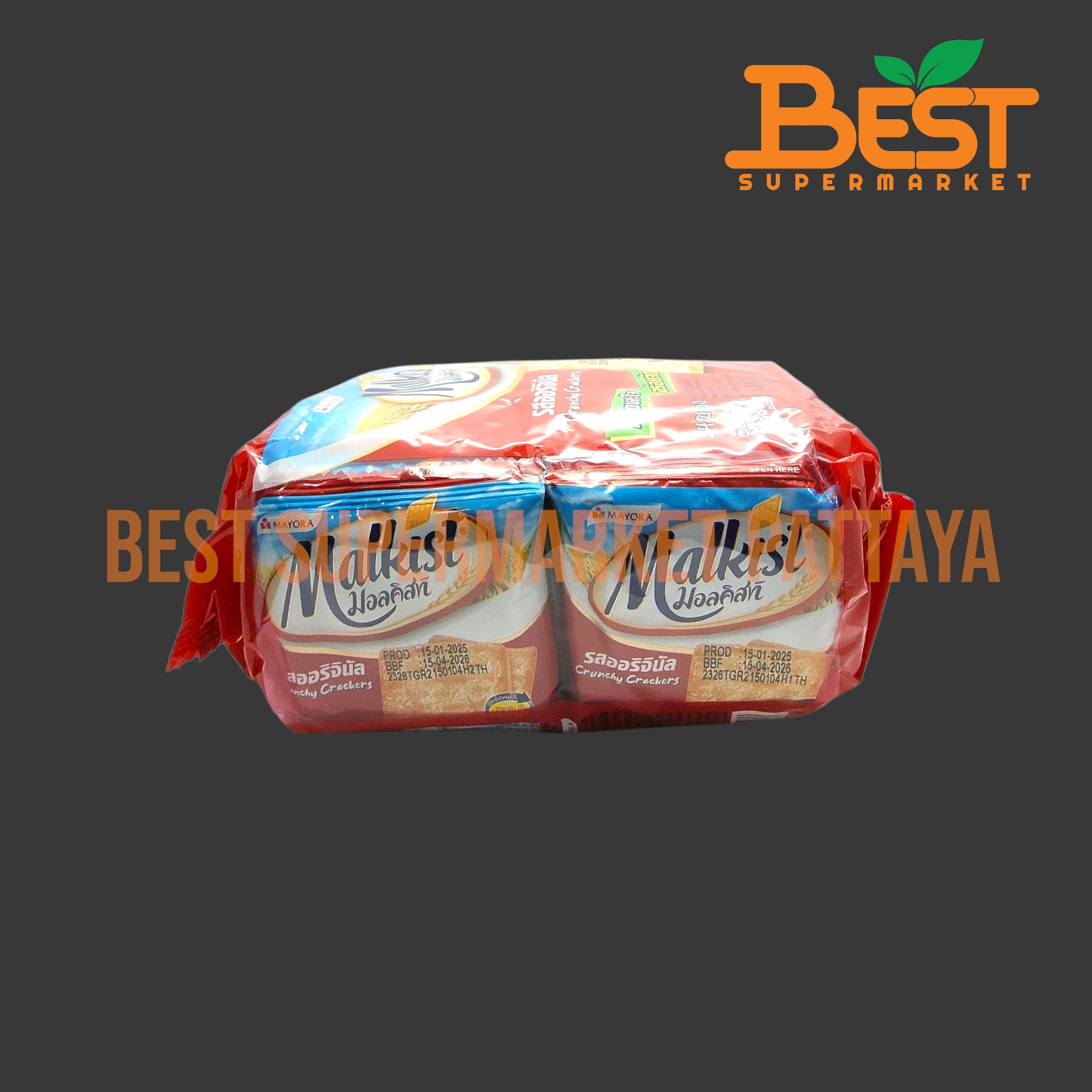 มอลคิสท์ รสออริจินอล 14กรัม x 24ซอง.Malkist Crunchy Crackers 14g. x 24packs.