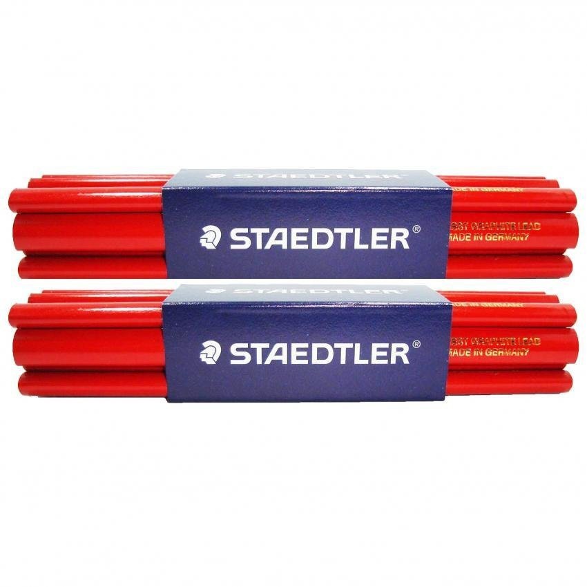 ดินสอช่างไม้ตราพระจันทร์ STAEDTLER (ราคาต่อกล่อง รวมแวท) ดินสอเขียนไม้ ดินสอช่างไม้ แท่งแดง ดินสอขีดไม้ ดินสอแดง