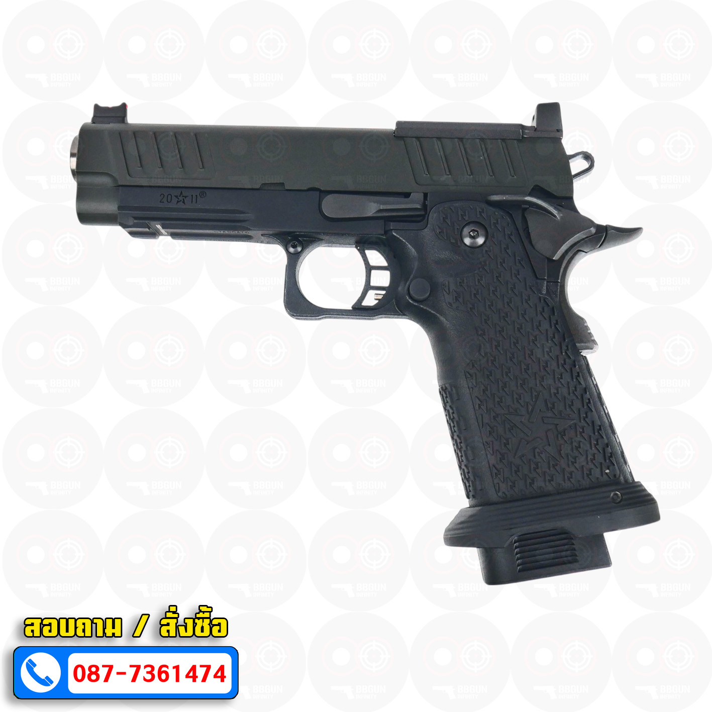 บีบีกันอัดแก๊ส ARMY R611-3 EMG Staccato P 2011 VIP Grip BB GUN