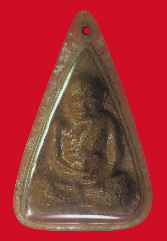 ขายแล้ว*35001 พระผงผสมว่านหลวงพ่อซำ วัดตลา่ดใหม่ รุ่นแรก อ่างทอง เลี่ยมพลาสติกเก่า 89