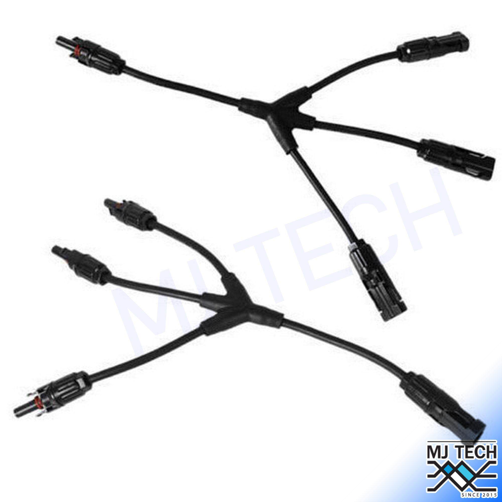 MJ-TECH ข้อต่อแผงโซล่าเซลล์ 1 คู่ รุ่น MC4 Y ต่อขนาน 3 เส้นรวมเป็น 1 เส้น ประเภทชายและหญิง HPX