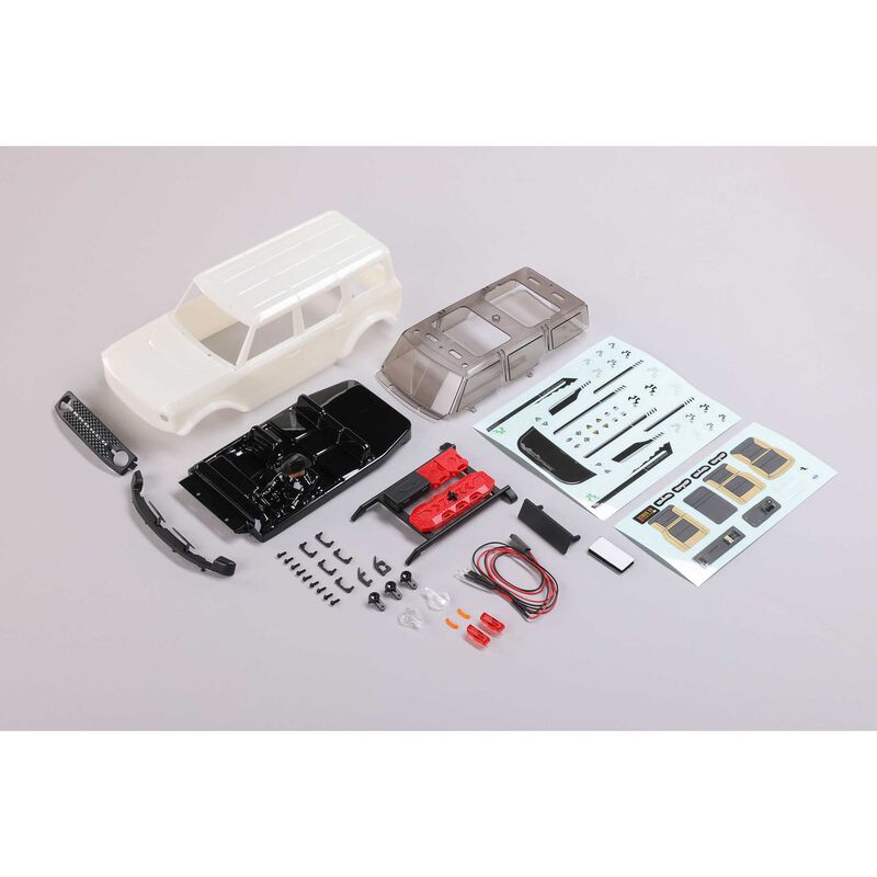 AXI200009 Body, White: SCX24 Ford Bronco