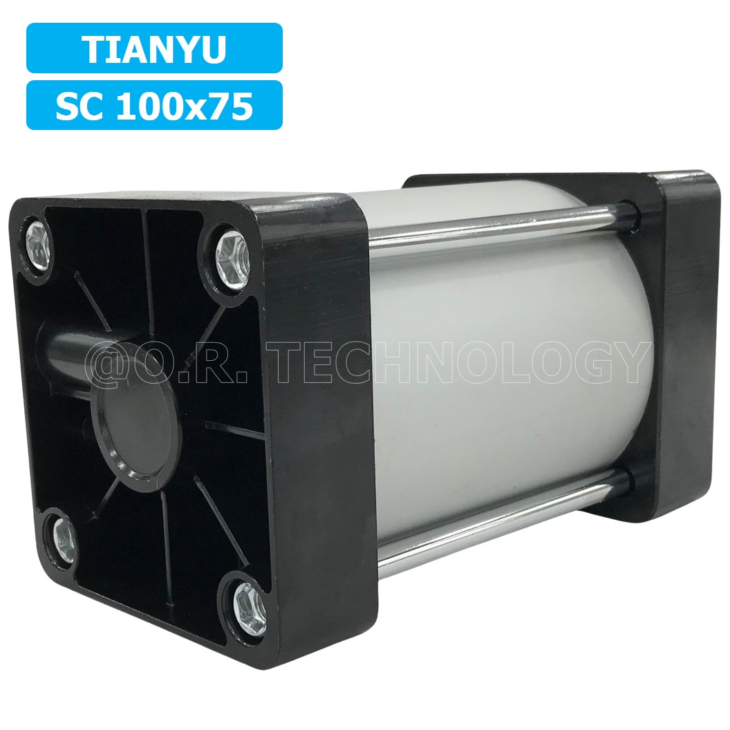 (1ชิ้น) SC 100x75 กระบอกลม รุ่นมาตรฐาน กระบอกลม 4 เสา Standard Cylinder Air Pneumatic แบบสี่เสา