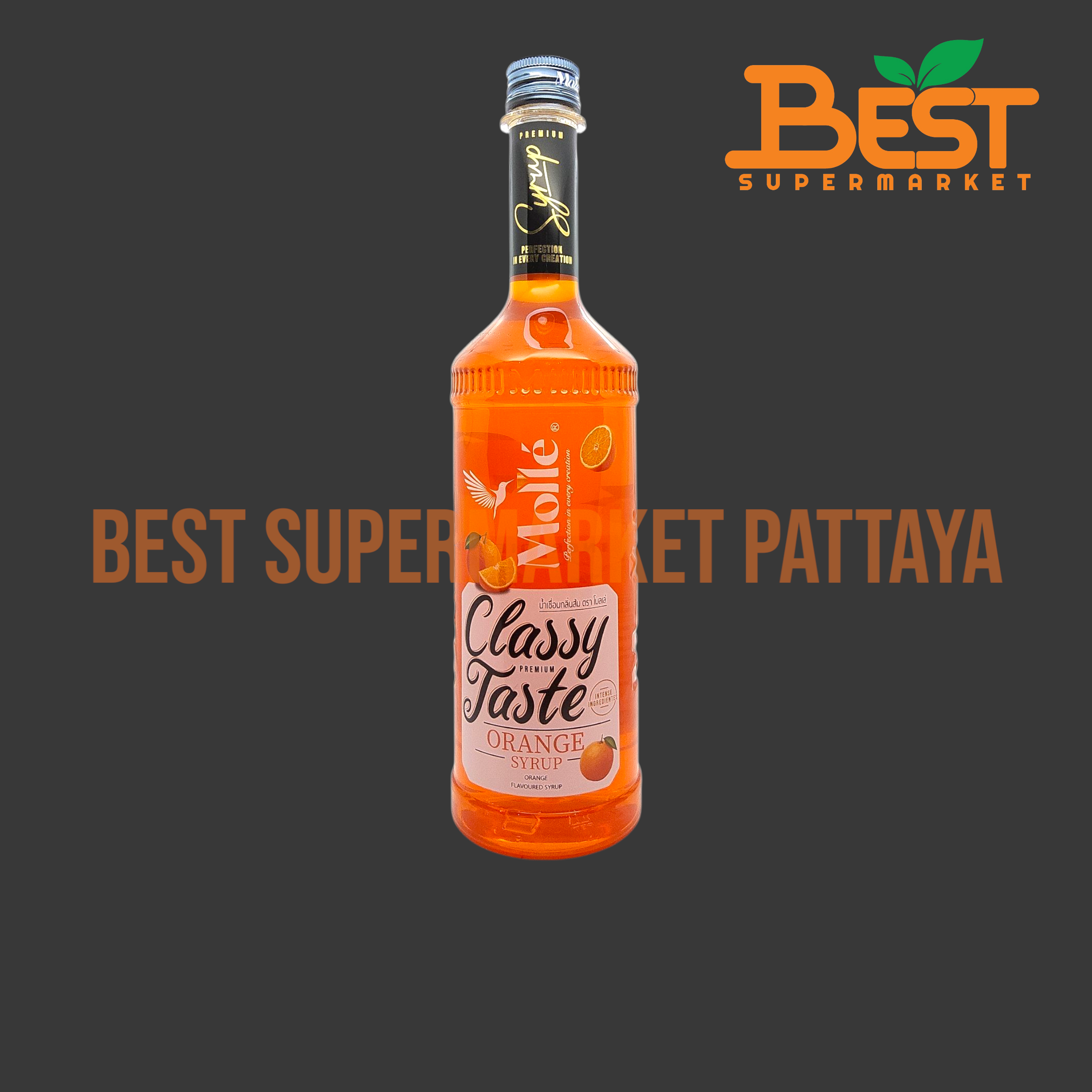 โมลเล่ น้ำเชื่อมกลิ่นส้ม 710 มล. Molle Classy Premium Taste.Orange Syrup 710 ml.