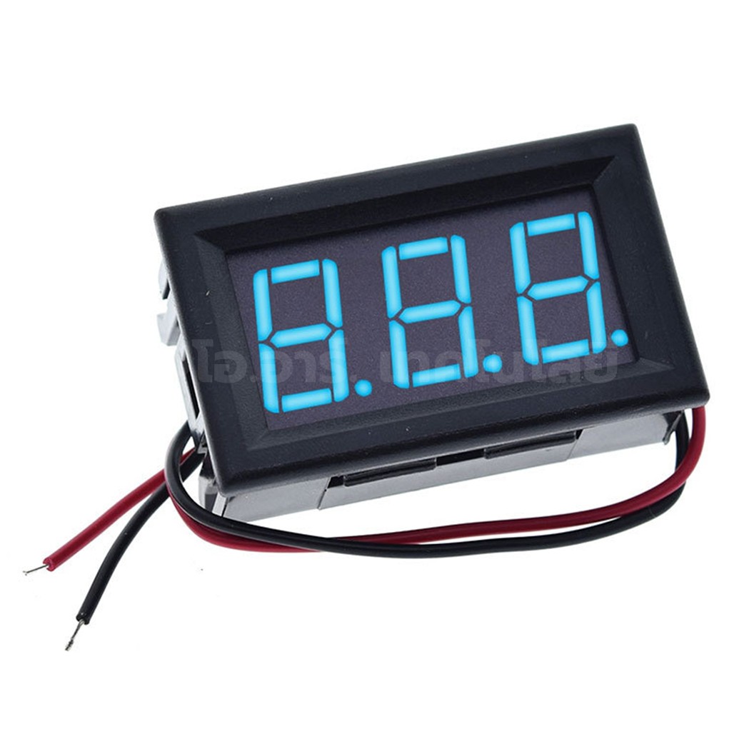 DC063 โวลต์มิเตอร์ กระแสตรง DC 5-120V แบบ 2สาย ขนาด 0.56นิ้ว DC Digital Display Voltmeter 5-120VDC 0.56" ตัววัดแรงดันไฟฟ้า หน้าจอวัดไฟ Red/Green/Blue สีแดง/สีเขียว/สีน้ำเงิน