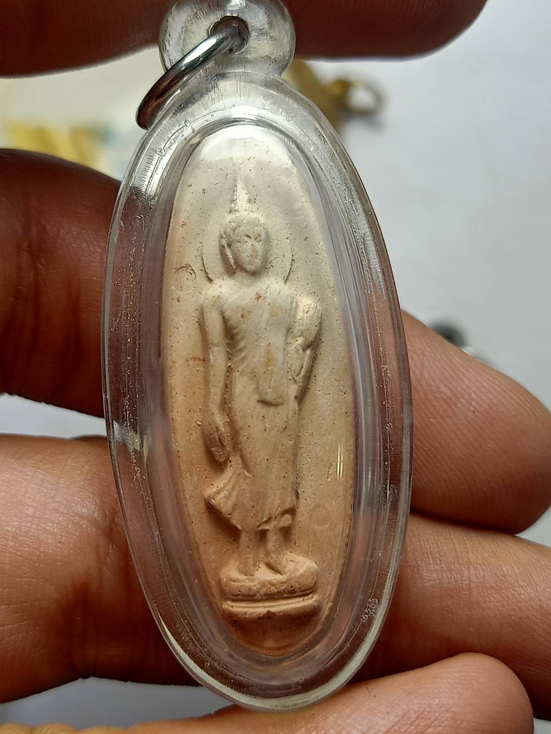 พระพุทธ 25 ศตวรรษ เนื้อดินทูโทน บล็อก 4 จุด ปี 2500 กทม. (SKU-08444)