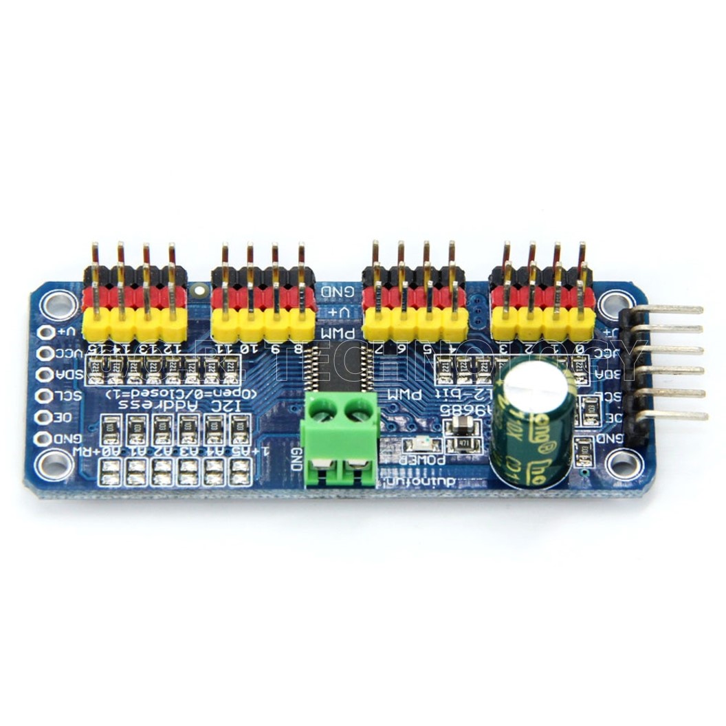 (1ชิ้น) AA217 โมดูลขับ Servo 16 ช่อง 12 bit แบบ PWM Servo DIY KIT 16 Channel 12-bit PWM/Servo Driver-I2C interface - PCA9685 for arduino or Raspberry pi shield module servo shield