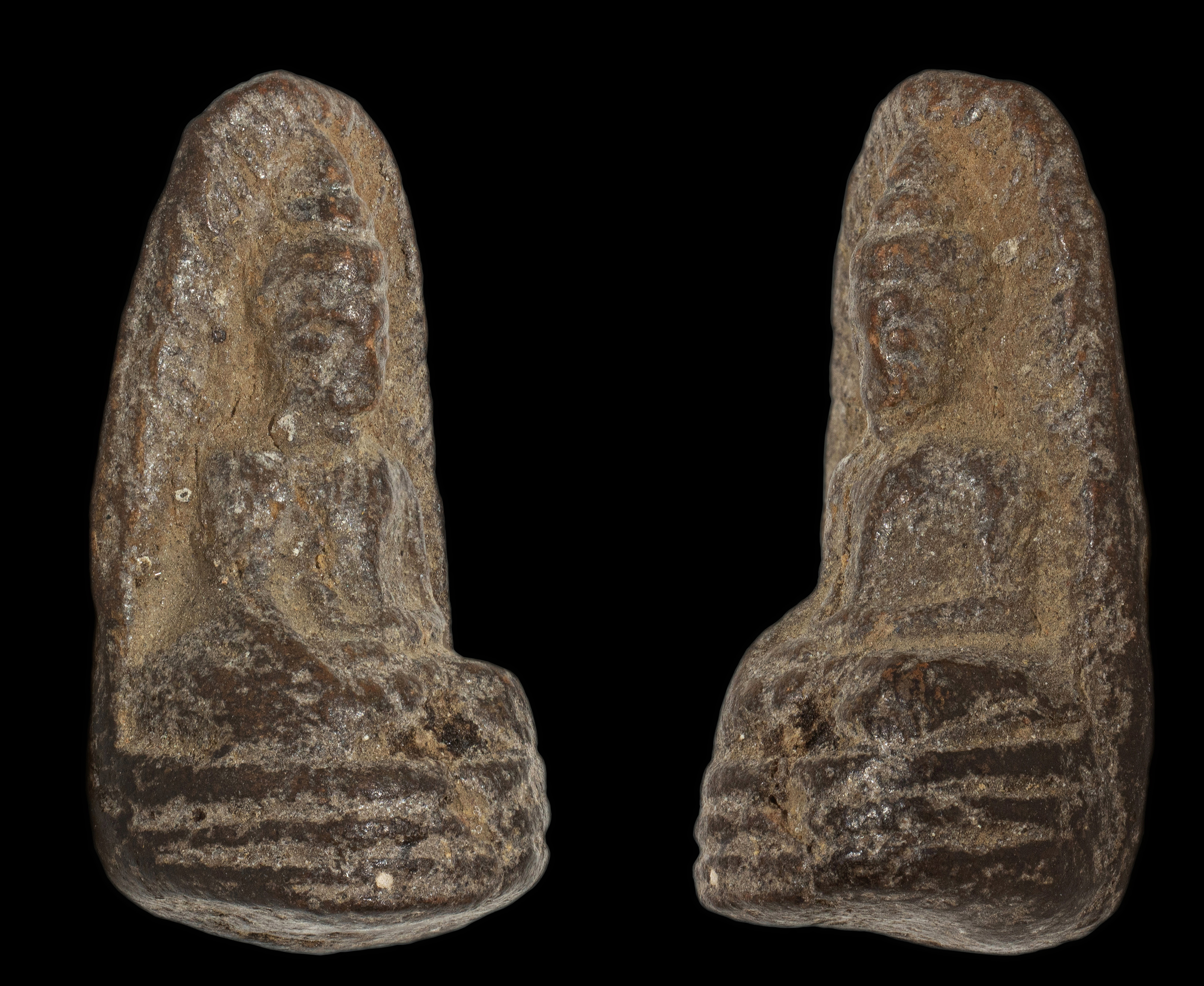 พระรอดเนื้อดิน หลวงพ่อมุ่ย วัดดอนไร่ สุพรรณบุรี ยุคต้น