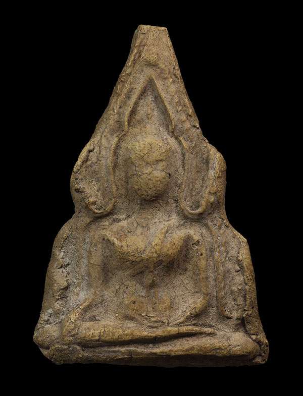 พระชินราชเนื้อผงเก่า ขนาด 4.5*6.5 ซม. ไม่ทราบที่ (SKU-03843)