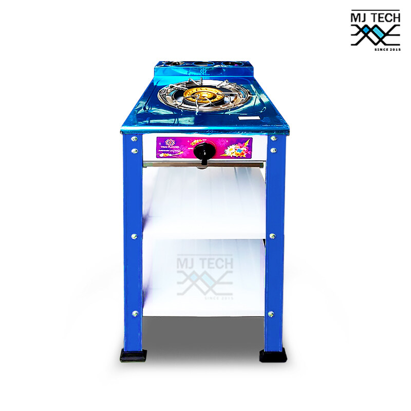 THAI FLOWER เตาแก๊ส โครงเดี่ยว 2 ชั้น โครงสี หน้าสแตนเลส หัวเตาเหล็กหล่อ รุ่น TF-528