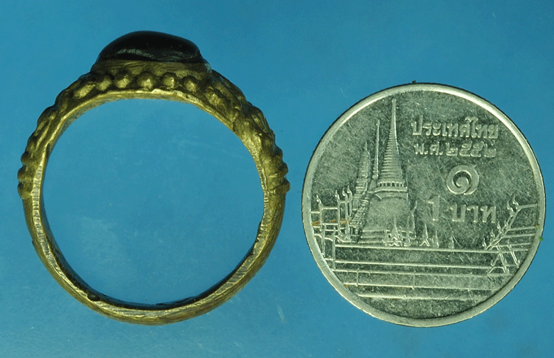 *27503 แหวนหัวนิลเนื้อทองผสม เก่าไม่ทราบที่ 12