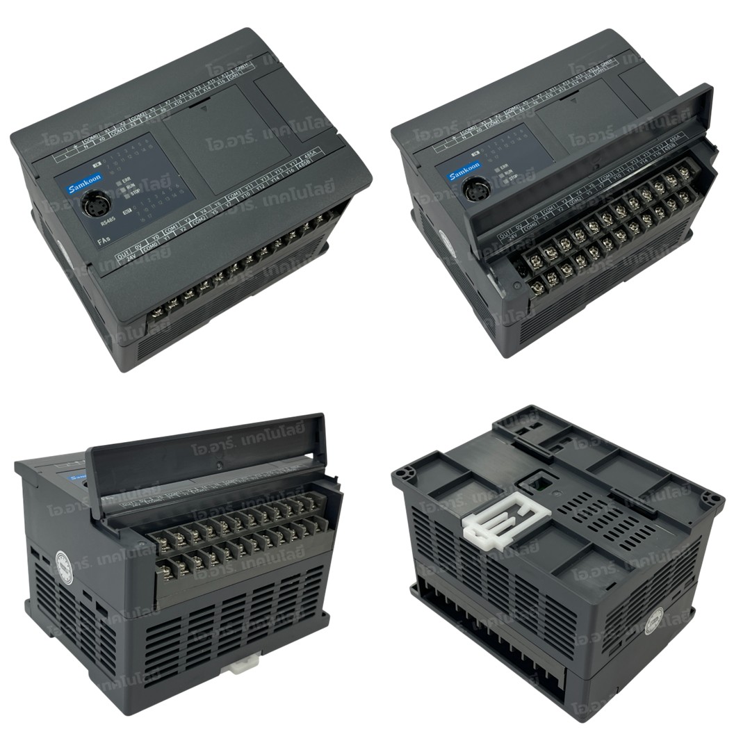 SAMKOON PLC FAs-32MT-AC-E 220VAC 32IO 16IN 16OUT Transistor Output บอร์ดอุตสาหกรรม Interfaces: RS232, RS485, Ethernet, USB-C