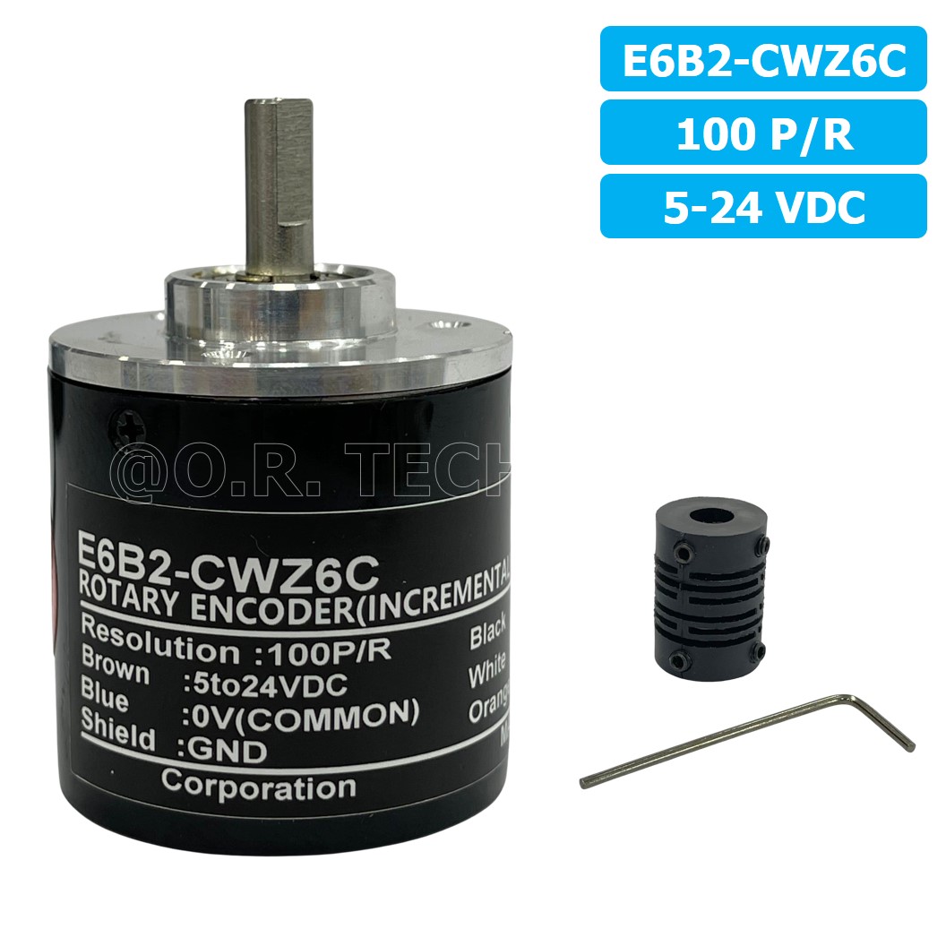 (1ชิ้น) E6B2-CWZ6C 100P/R 5-24VDC โรตารี่เอ็นโค้ดเดอร์ ROTARY ENCODER (INCREMENTAL)