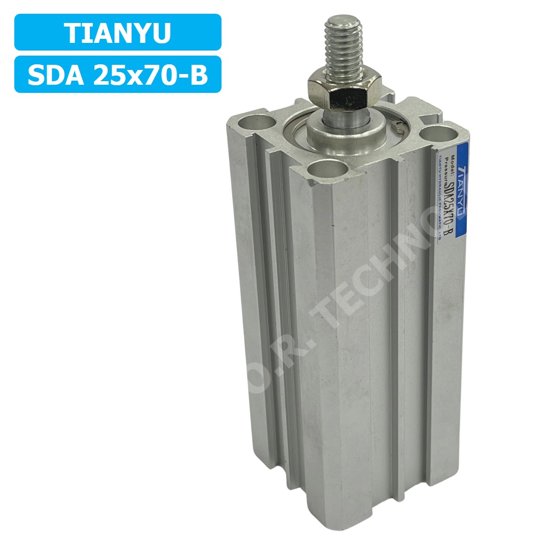 (1ชิ้น) SDA 25x70-B กระบอกลมคอมแพค กระบอกลม รุ่นคอมแพค Compact Air Cylinder SDA Series เกลียวตัวผู้ Male Thread