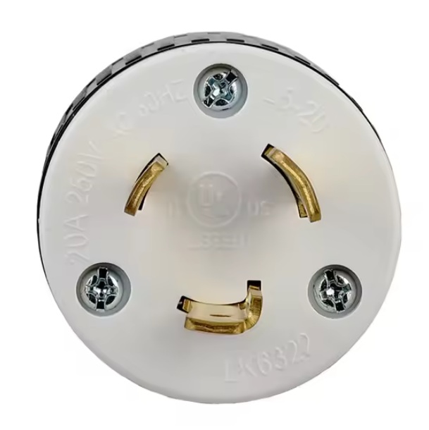 LK-6324 NEMA L8-20P Locking plug 3P 20A 480V "LKEW"