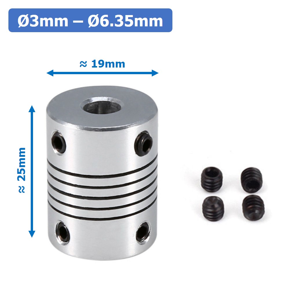 (1ชิ้น) KR459 3-6.35 คัปปลิ้ง ข้อต่อเพลามอเตอร์ คัปปิ้ง มอเตอร์ ข้อต่อแกนมอเตอร์ Elastic Coupling ขนาดรูเพลา 3mm-6.35mm