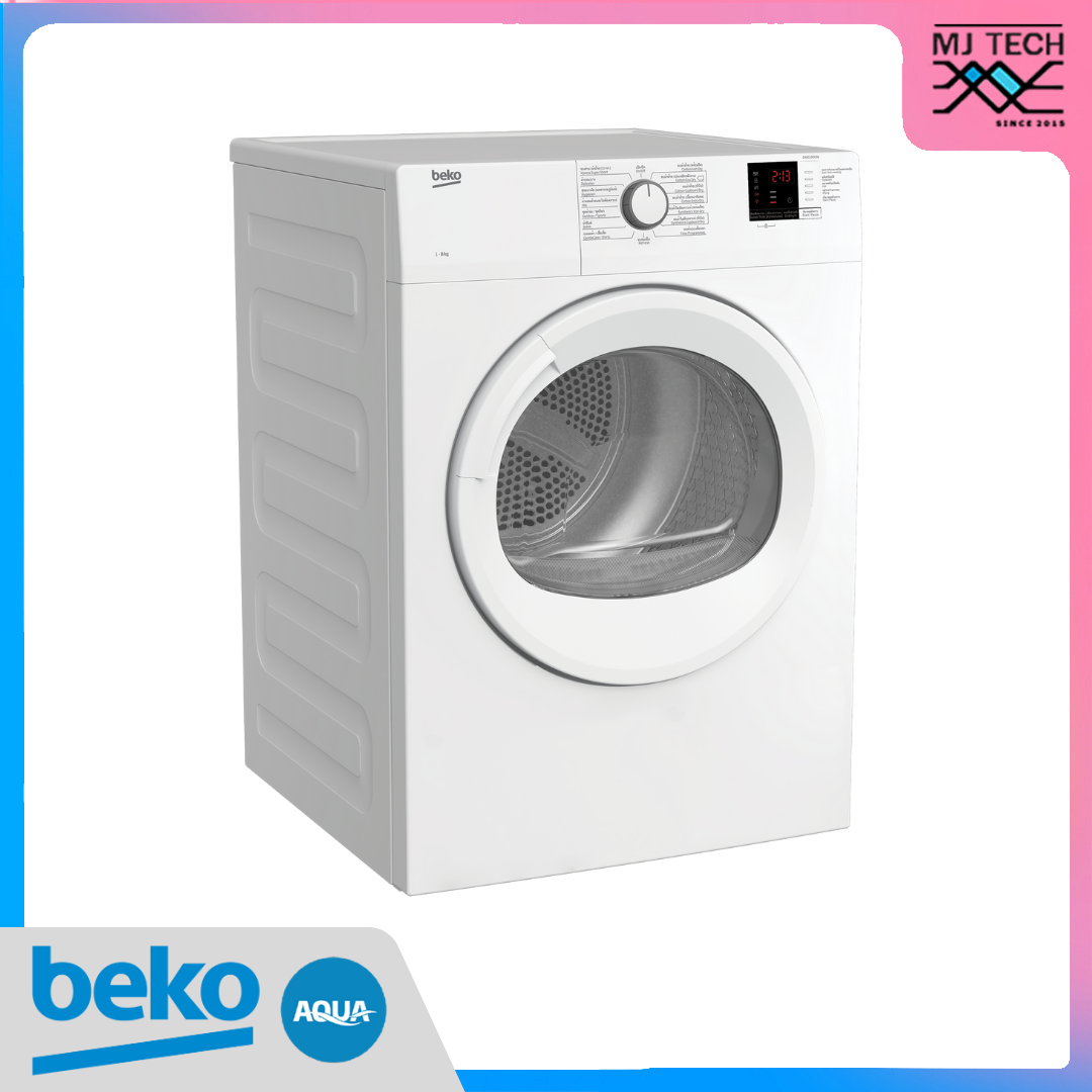 BEKO เครื่องอบผ้า ฝากระจก ระบายลมร้อน 8 กก. รุ่น DA8112RX0W + ขาตั้งเครื่อง