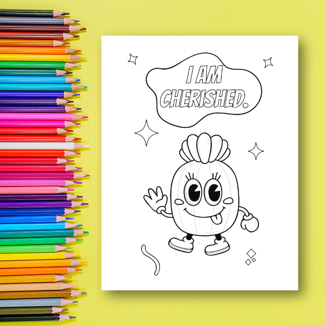 สมุดระบายสี การ์ตูน "I AM" Positive Affirmation Coloring Book