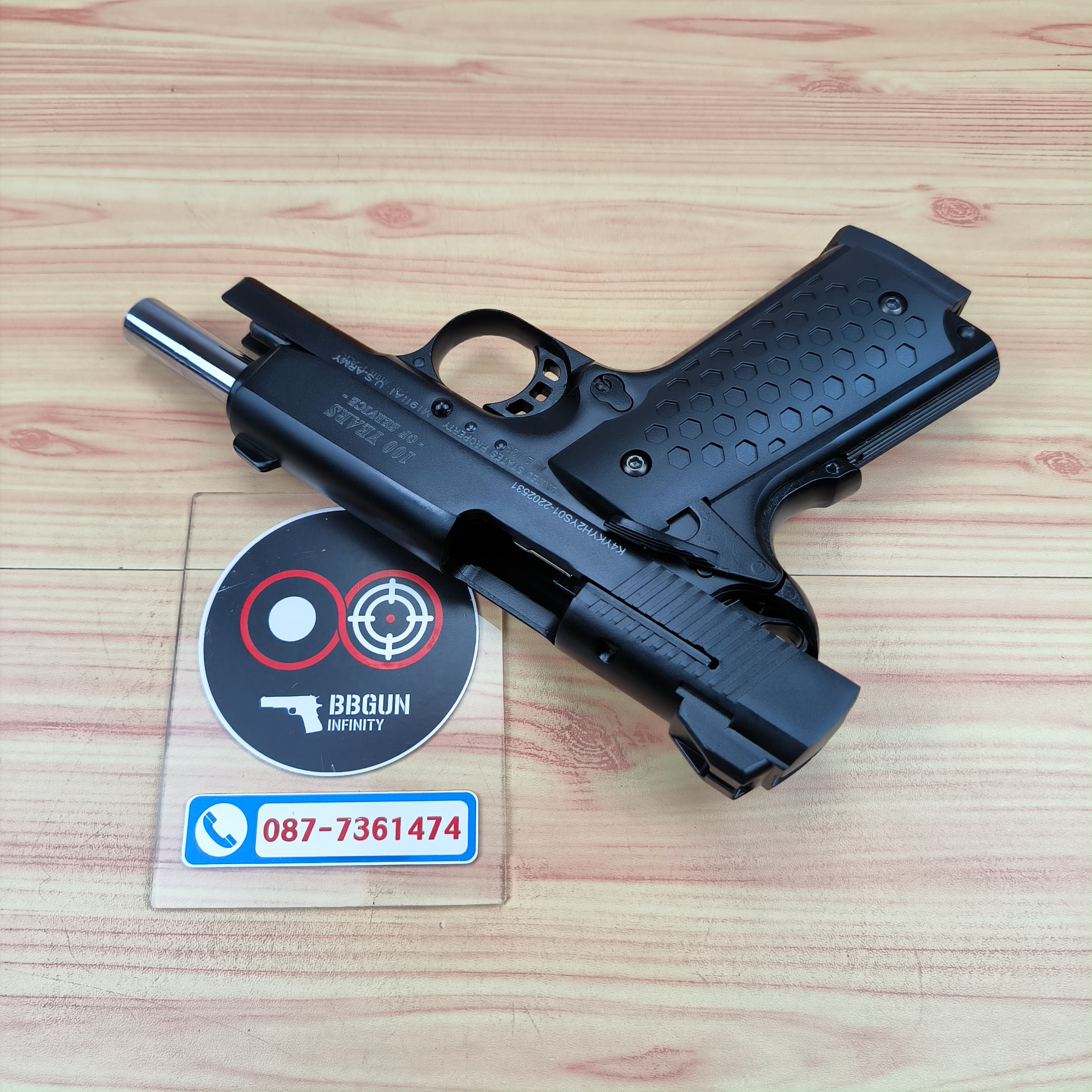 Blank Gun KUZEY 911SX COLT'S 100 ปี ลํากล้อง 4 นิ้ว สีดำ แบลงค์กัน (แถมกล่องใส่ปืน)