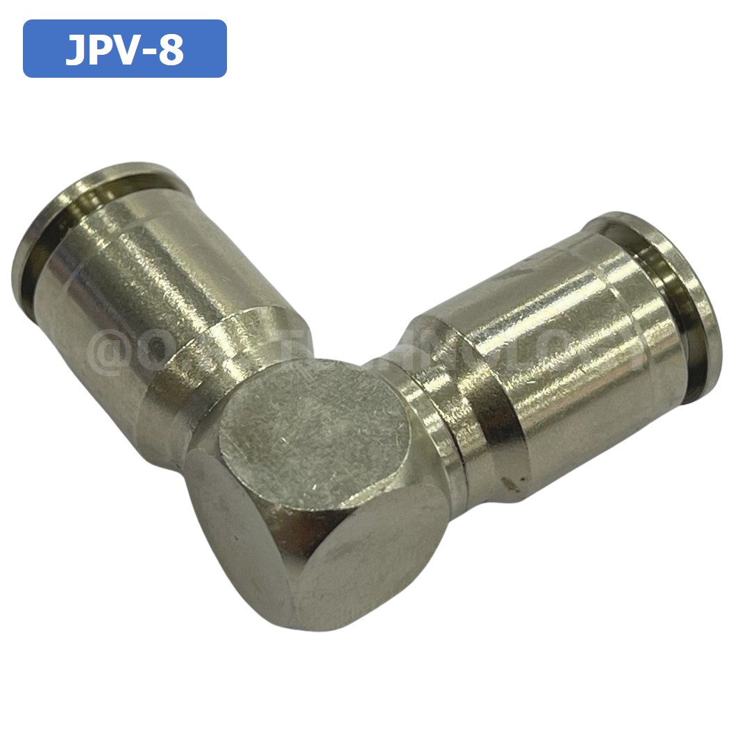 (1ชิ้น) JPV-8 ข้อต่อลม สแตนเลส 2ทาง งอ90 ตัวL STAINLESS 2 Way Elbow Air Connector JPV Pneumatic 2 Ways Fitting ข้อต่อลมสแตนเลส สำหรับ สายลม 8x5mm