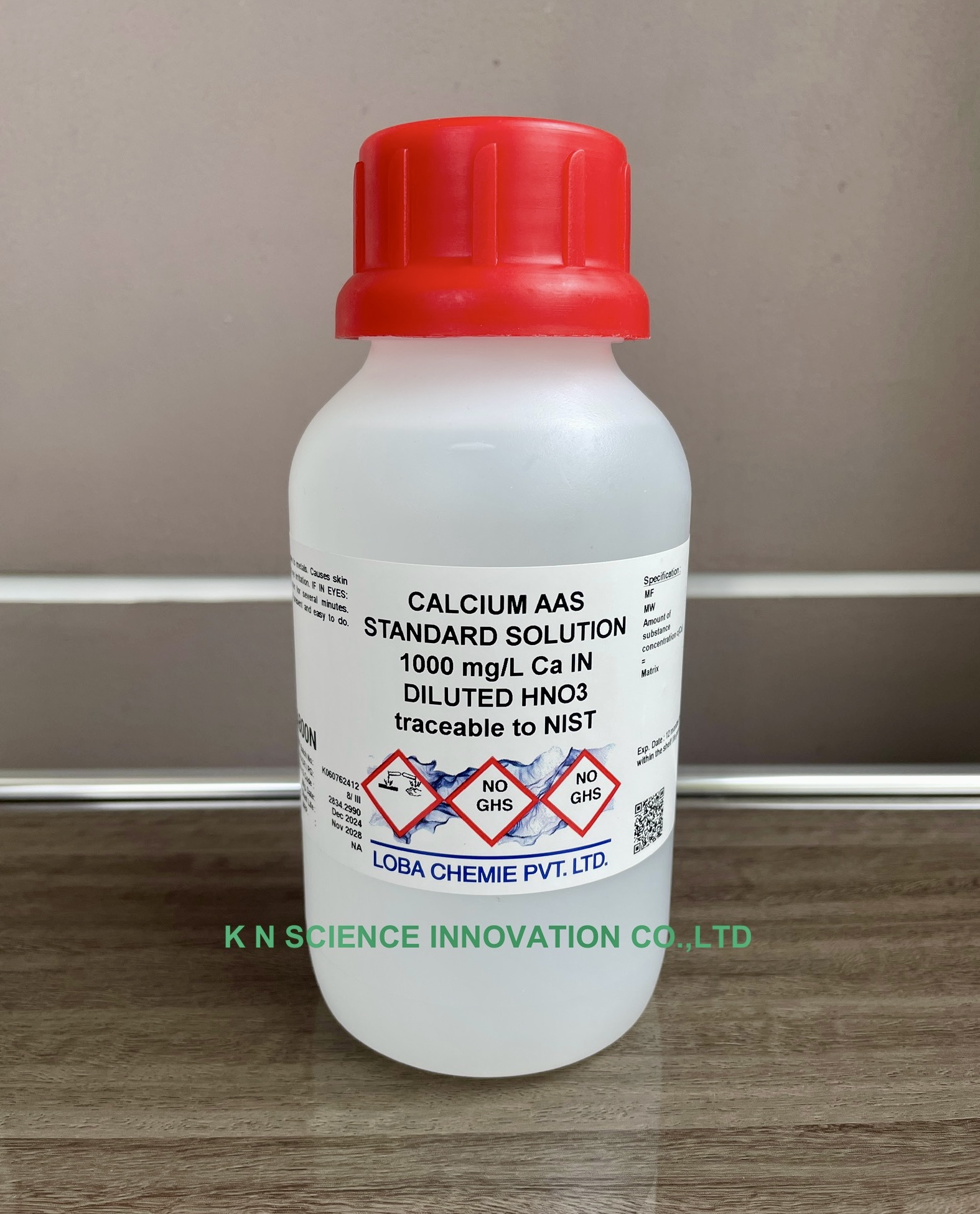 Calcium, AAS standard, 1000 mg/l (in diluted HNO3), NIST Traceable,500 ml , Loba A800N00500