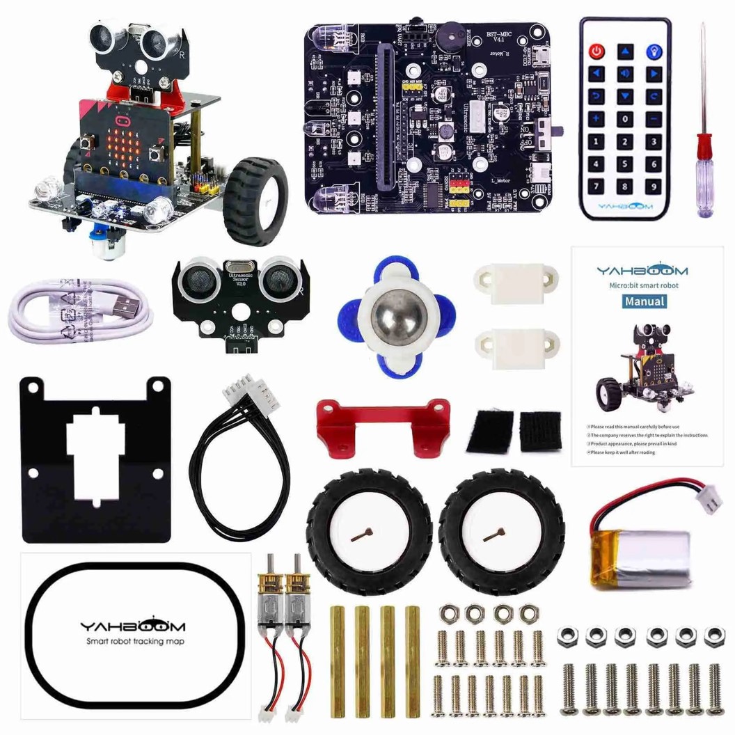 Yahboom ชุดหุ่นยนต์ไมโครบิต Micro:bit Smart Robot Car Bitbot for Microbit V2/V1.5 ***ไม่รวม บอร์ด Microbit***