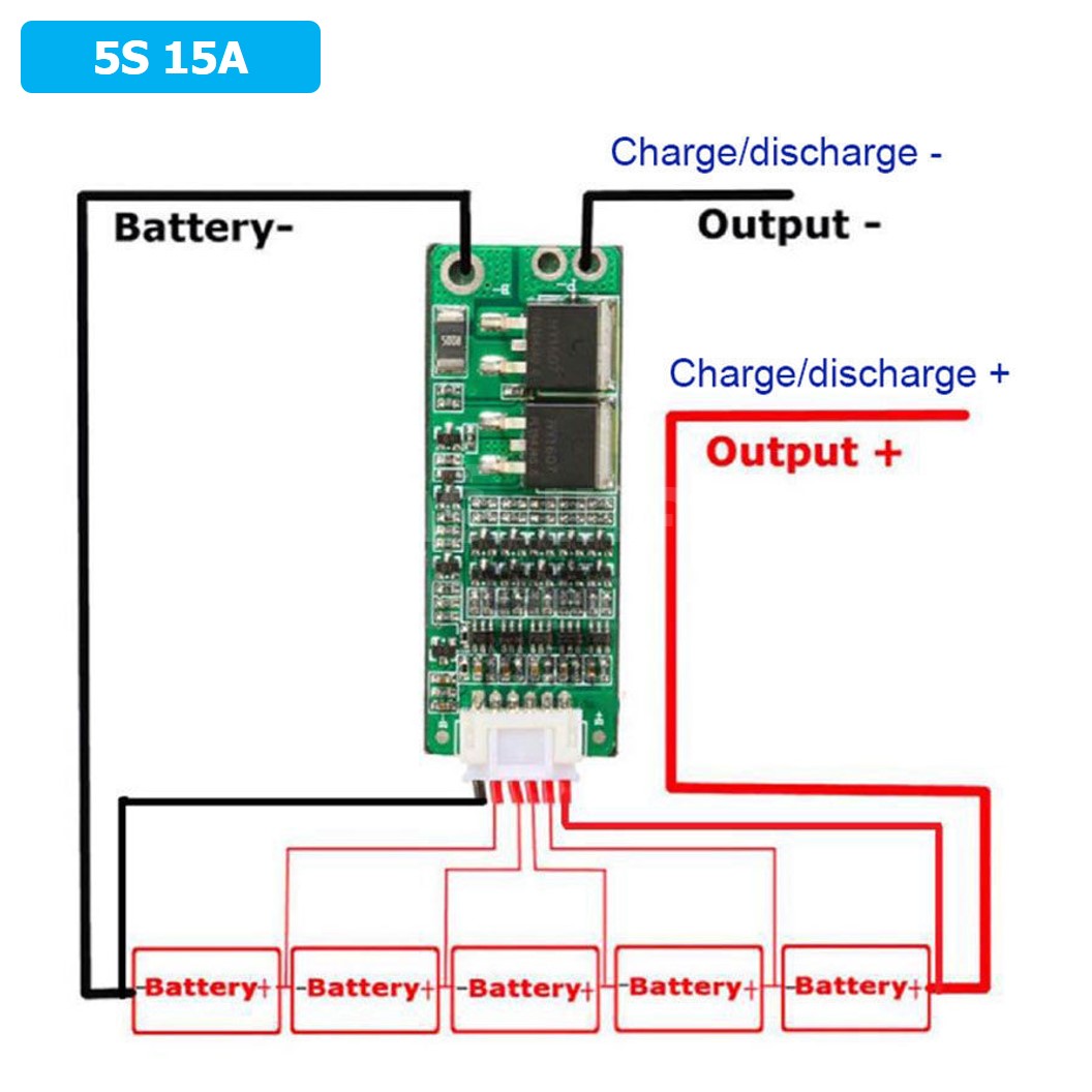 CM651 5S 15A 18.5-22.2VDC โมดูลชาร์จแบตเตอรี่ BMS 5-Series 15A 18650 Lithium Battery Protection Module แบตลิเธียม