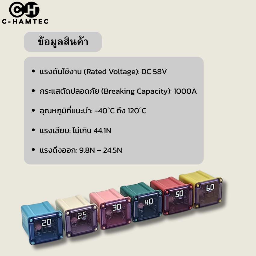 ฟิวส์เมน PEC SBFC-LPJ ฟิวส์รถยนต์ 20A-60A