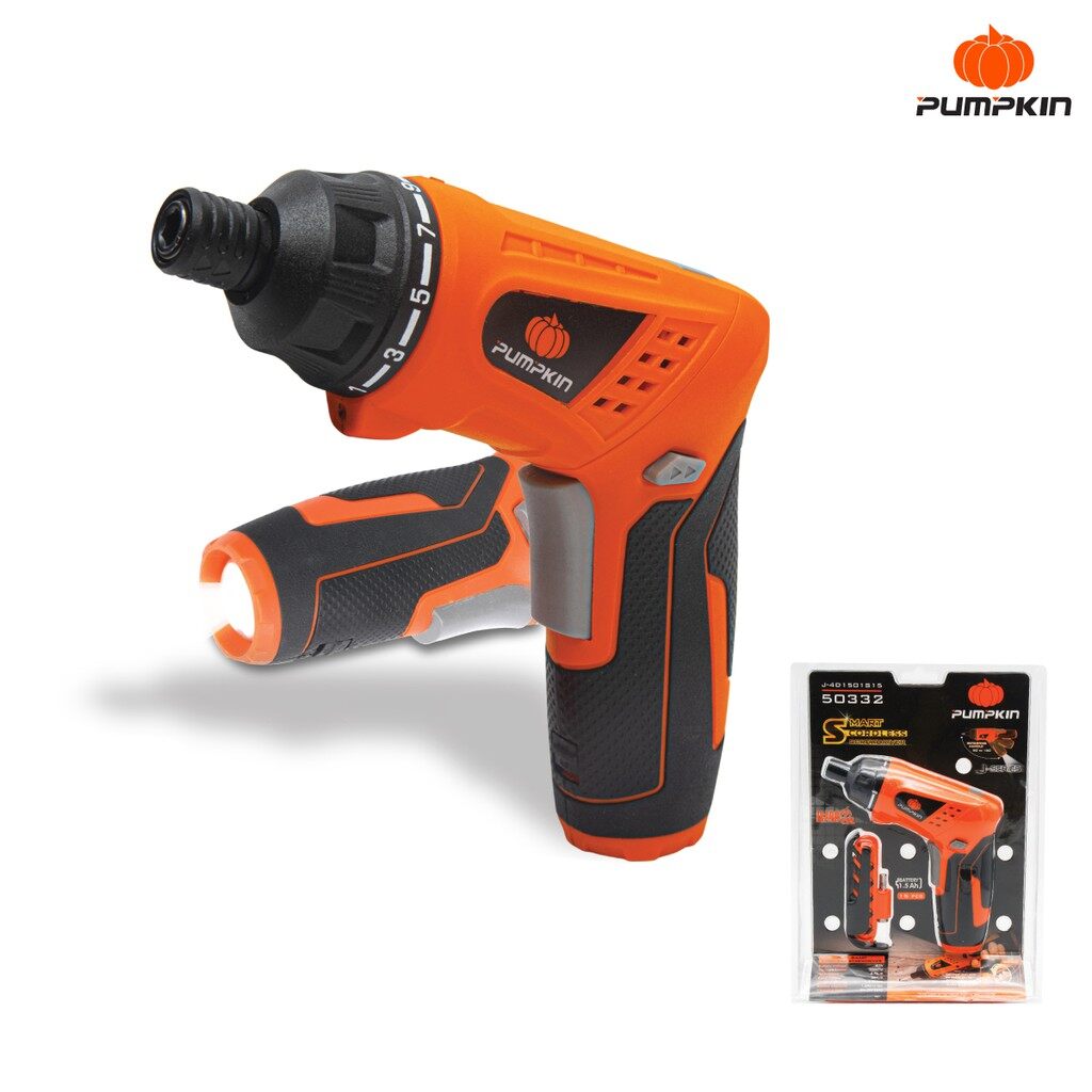 pumpkin พัมคิน ไขควงไฟฟ้าไร้สาย 4.0V 15 ชิ้น ชุด สำหรับการขันและคลายสกรู รุ่น J-4D1501S15 ส่งฟรีทั่วประเทศ