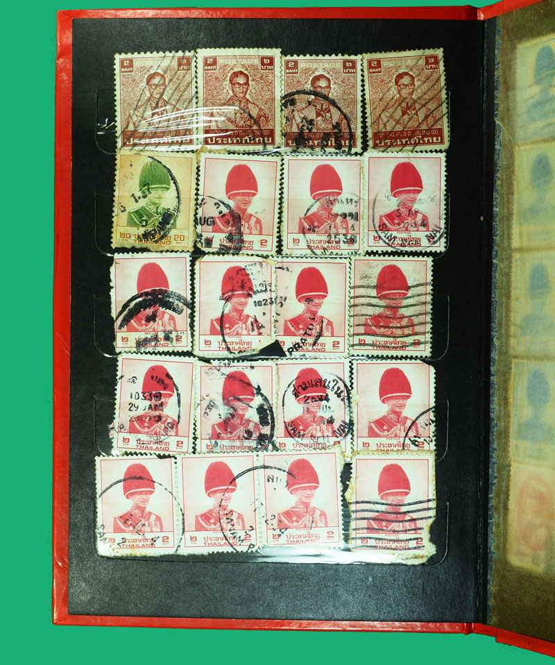 *36053 แผ่นเเสมป์เก่า ในหลวงรัชกาลที่ 9 จำนวน 6 แผ่นตามภาพ สินต้าหมวด A 16