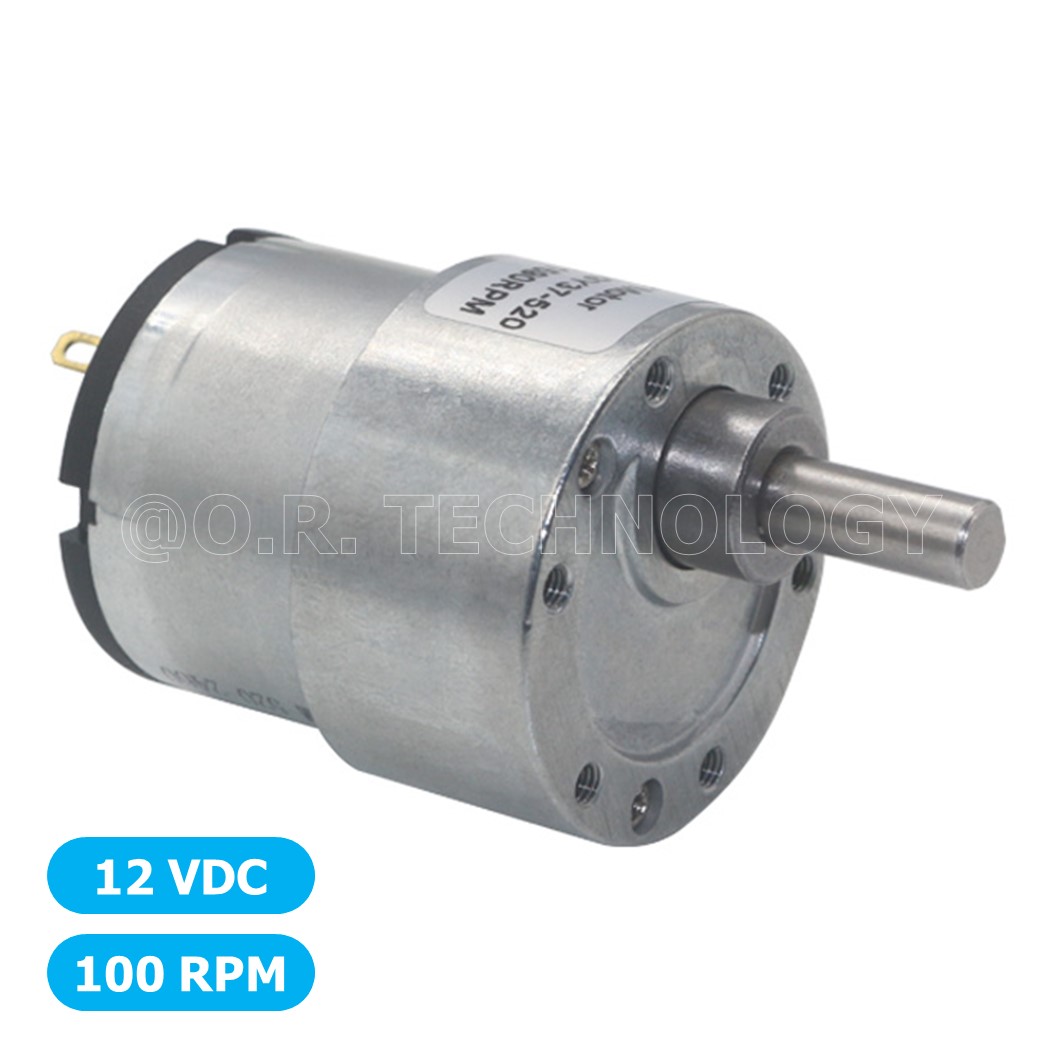 มอเตอร์เกียร์ มอเตอร์อเนกประสงค์ JGB37-520 Motor gear DC 6V 12V 24VDC 12/45/100/107/200/320/600/960RPM (แกนขนาด 6mm, Shaft D)