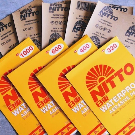 กระดาษทรายน้ำ NITTO #80 - #1000 ขายส่ง (แพคละ 60 แผ่น) กระดาษทราย (ราคารวมแวท) กระดาษทรายน้ำ กระดาษทรายขัดเหล็ก