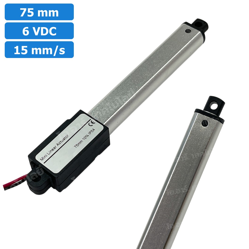 LAT-12-15-075 มอเตอร์ก้านชักเล็ก ระยะชัก 75mm 12VDC 15mm/s 64N DC 12V Mini Electric Linear Actuator พัตเตอร์ไฟฟ้า Putter มอเตอร์แกนชัก ขนาดเล็ก ตัวเล็ก