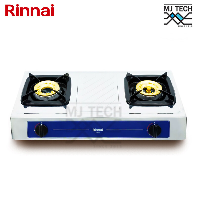 RINNAI เตาแก๊ส 2 หัว แบบตั้งโต๊ะ หัวเตาทองเหลือง บอดี้สแตนเลส เตาแก๊ส รุ่น RT-902C