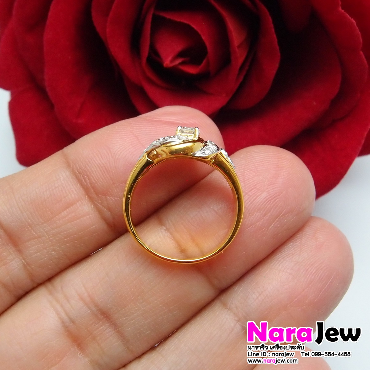แหวนเพชร เม็ดชู 20 ตัง ล้อมเพชรแท้ 24 ตัง รวมทั้งวง 44 ตัง