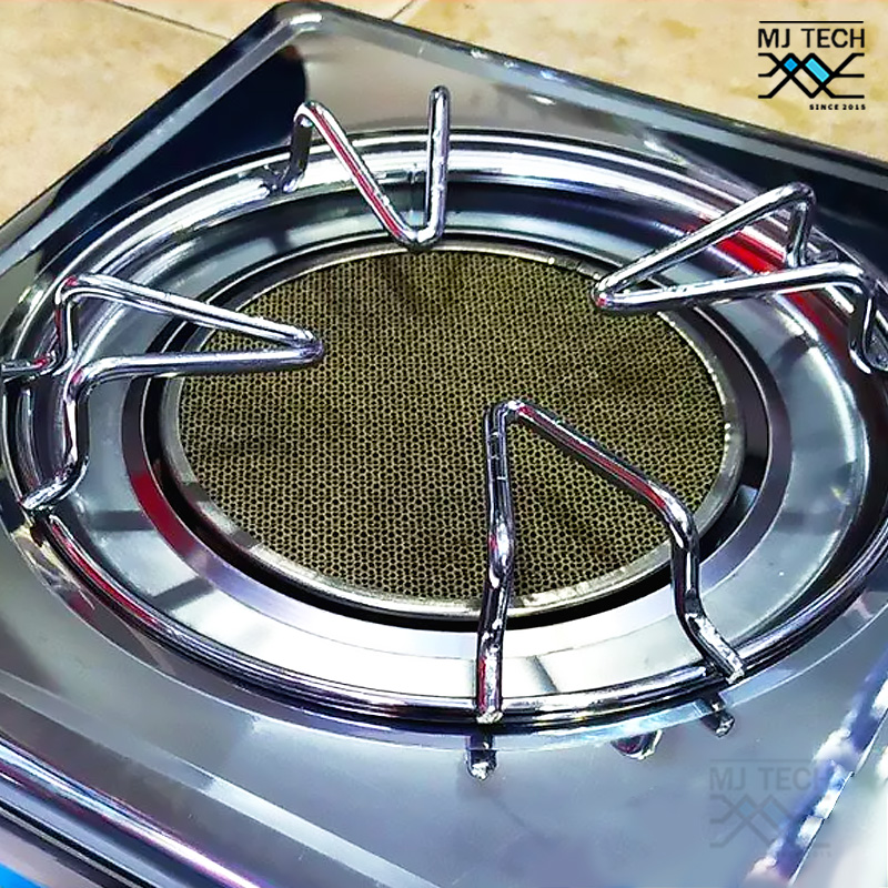 THAI FLOWERS เตาเเก๊สตั้งโต๊ะหัวคู่ หัวเตาเทอร์โบ และ หัวเตาอินฟราเรด เตาเเก๊ส รุ่น IF-2568